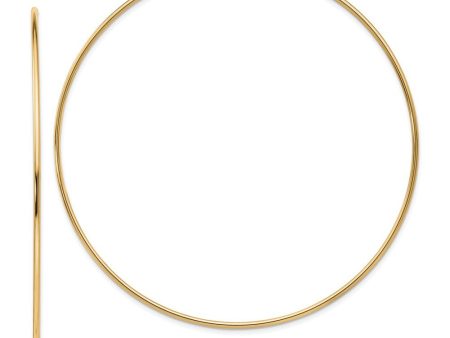 1.2mm x 72mm 14k Yellow Gold Polished Endless Tube Hoop Earrings Discount