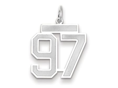 14k White Gold, Jersey Collection, Medium Number 97 Pendant Cheap