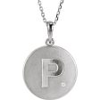 The Emma Sterling Silver Diamond Block Initial P Disc Necklace, 18 In. Sale