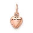 14k Rose Gold Puffed Heart Charm or Pendant, 7mm (1 4 inch) Online now