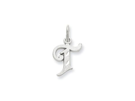 14k White Gold, Isabelle Collection, Mini Letter T Initial Charm Sale