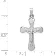 14k White Gold Hollow INRI Crucifix Rounded Cross Pendant For Discount