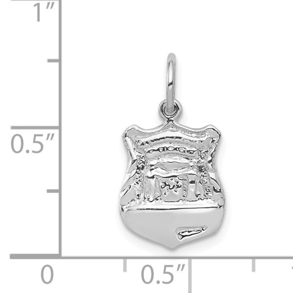 14k White Gold Police Badge Charm Online