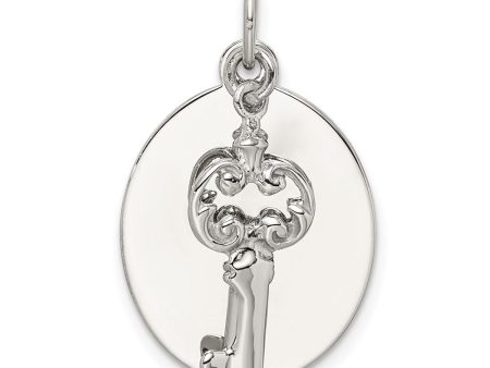 14k White Gold Key and Tag Charm Supply