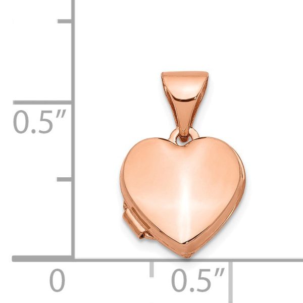 14k Rose Gold 10mm Polished Heart Shaped Locket Hot on Sale