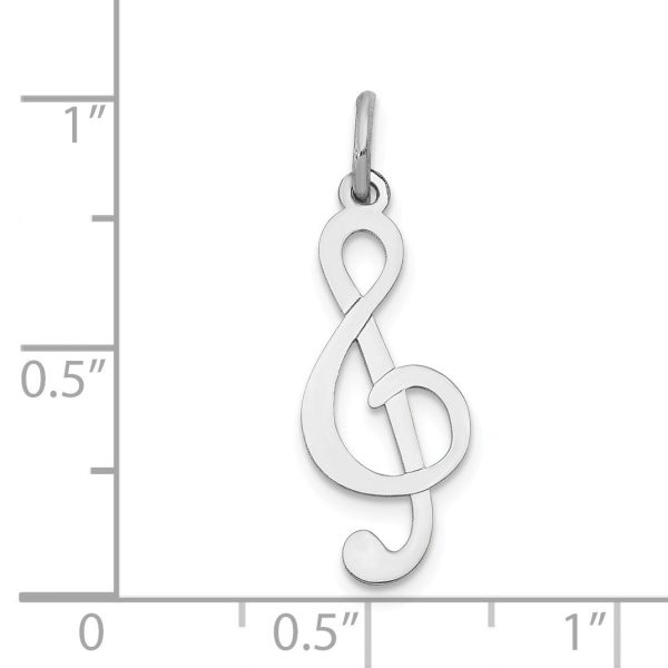 14k White Gold Treble Clef Charm Online now