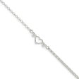 Sterling Silver Adjustable Triple Heart Anklet, 9-10 Inch Cheap