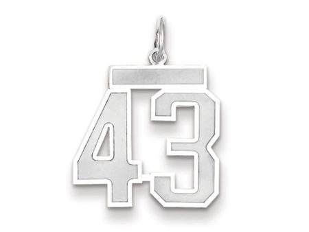 14k White Gold, Jersey Collection, Medium Number 43 Pendant Online