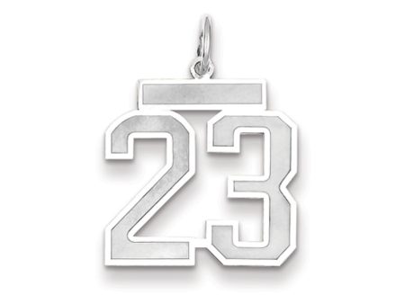 14k White Gold, Jersey Collection, Medium Number 23 Pendant Online Sale