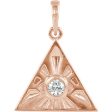 14k Gold 1 10 Ct Diamond Eye of Providence Pendant, 14mm Online