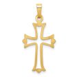 14k Yellow Gold Cutout Fleur de Lis Cross Pendant, 13 x 28mm Online