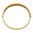 13mm 14k Yellow Gold Polished Textured Tapered Hinged Bangle Bracelet For Cheap