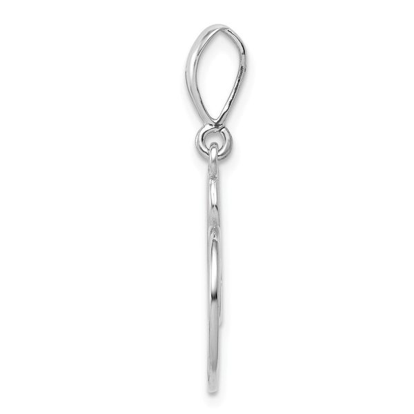 14k White Gold Open Scroll Heart Pendant, 18mm Fashion