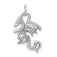 14k White Gold Small 3D Winged Dragon Charm Sale