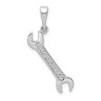 14k White Gold Wrench Pendant Cheap