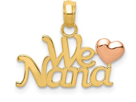 14k Two Tone Gold We Love You Nana Pendant, 19mm For Cheap