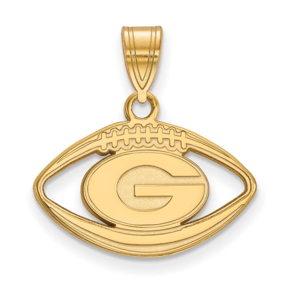 14k Gold Plated Silver U. of Georgia Football Pendant For Discount