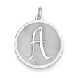 Sterling Silver, Makayla Collection, 20mm Disc Initial A Pendant Sale