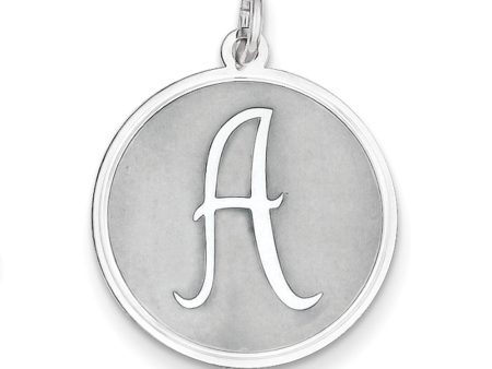 Sterling Silver, Makayla Collection, 20mm Disc Initial A Pendant Sale