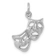 14k White Gold Polished Comedy and Tragedy Mask Charm on Sale