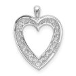 14k White Gold Cutout Open Heart Pendant Hot on Sale