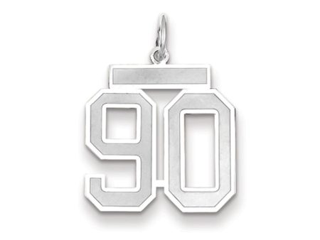 14k White Gold, Jersey Collection, Medium Number 90 Pendant Online Hot Sale