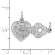 14k White Gold Key and Heart Set of 2 Charm or Pendants, 23mm Online Hot Sale