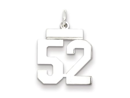 Sterling Silver, Athletic Collection, Small Polished Number 52 Pendant Online