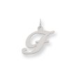 14k White Gold, Ella Collection Medium Fancy Script Initial F Pendant Sale