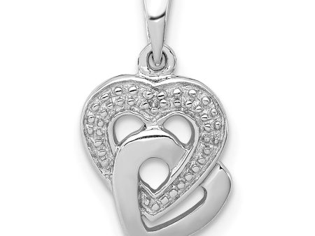 Diamond Accent Hearts Entwined Pendant in Sterling Silver Sale