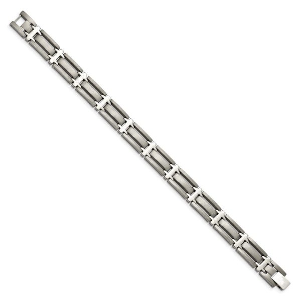 10mm Multi-Finish Titanium Open Link Bracelet - 8.75 Inch Online now