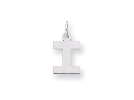 14k White Gold, Amanda Collection, Small Block Style Initial I Pendant Supply