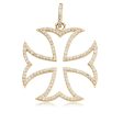 14k Gold and Diamond Maltese Cross Pendant Online now