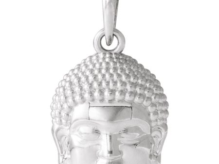 Sterling Silver Small 2D Buddha Head Pendant, 10mm (3 8 Inch) Cheap