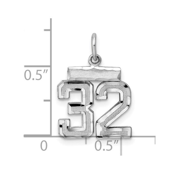 Sterling Silver, Varsity Collection, Small D C Pendant, Number 32 Hot on Sale