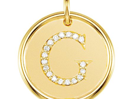 1 10 Ctw G-H, I1 Diamond Initial 17mm 14k Yellow Gold Pendant Letter G Cheap