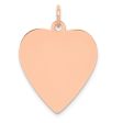 14k Rose Gold Engravable Heart Disc Charm or Pendant, 19mm Supply