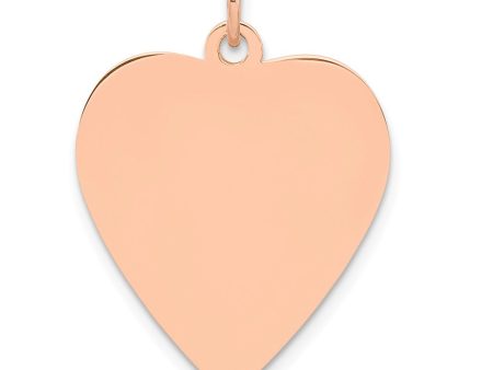 14k Rose Gold Engravable Heart Disc Charm or Pendant, 19mm Supply