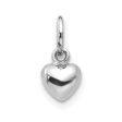 14k White Gold Tiny Puffed Heart Charm, 5mm (3 16 inch) Online Hot Sale