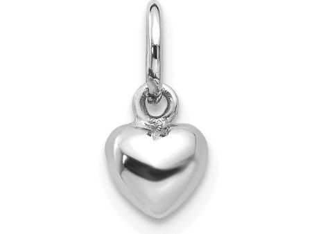 14k White Gold Tiny Puffed Heart Charm, 5mm (3 16 inch) Online Hot Sale