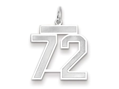 14k White Gold, Jersey Collection, Medium Number 72 Pendant Sale