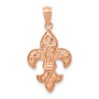 14k Rose Gold Fleur De Lis Pendant, 14mm (9 16 inch) Online Sale