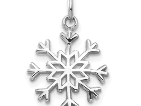 14k White Gold Breckenridge Snowflake Pendant, 9 16 Inch For Cheap