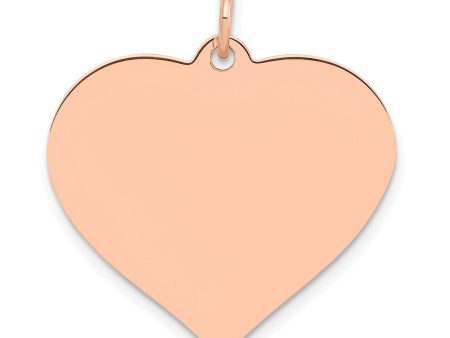 14k Rose Gold Heart Disc Pendant, 24mm Cheap