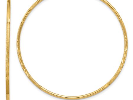 1.25mm, 14k Gold, Diamond-cut Endless Hoops, 40mm (1 1 2 Inch) For Discount