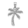 14k White Gold Palm Tree Pendant, 14 x 22mm on Sale