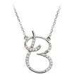 1 8 Ct Diamond Sterling Silver Medium Script Initial B Necklace, 16in Cheap