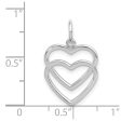 14k White Gold Double Open Heart Charm Hot on Sale