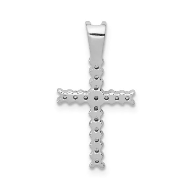 14k White Gold 1 6 or 1 4 Ctw Diamond Latin Cross Pendant Sale