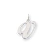 14k White Gold, Ella Collection Medium Fancy Script Initial V Pendant For Cheap